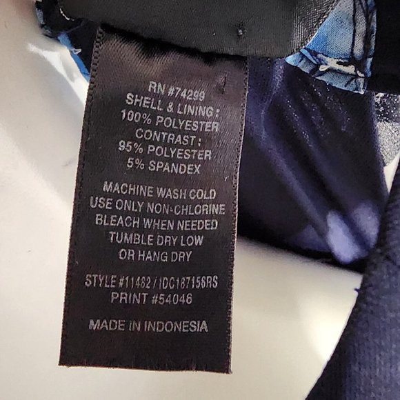 ENFOCUS STUDIO Blue White Striped Floral Sleeveless Chiffon Maxi Dress Womens 6 - Picture 7 of 7